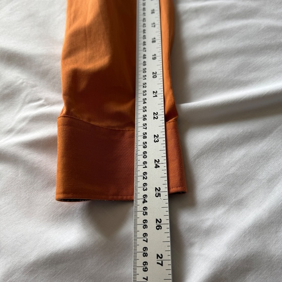 Blu by Polifroni Men's Long Sleeve Casual Dress Shirt Burnt Orange XL Flip Cuffs - Picture 13 of 16
